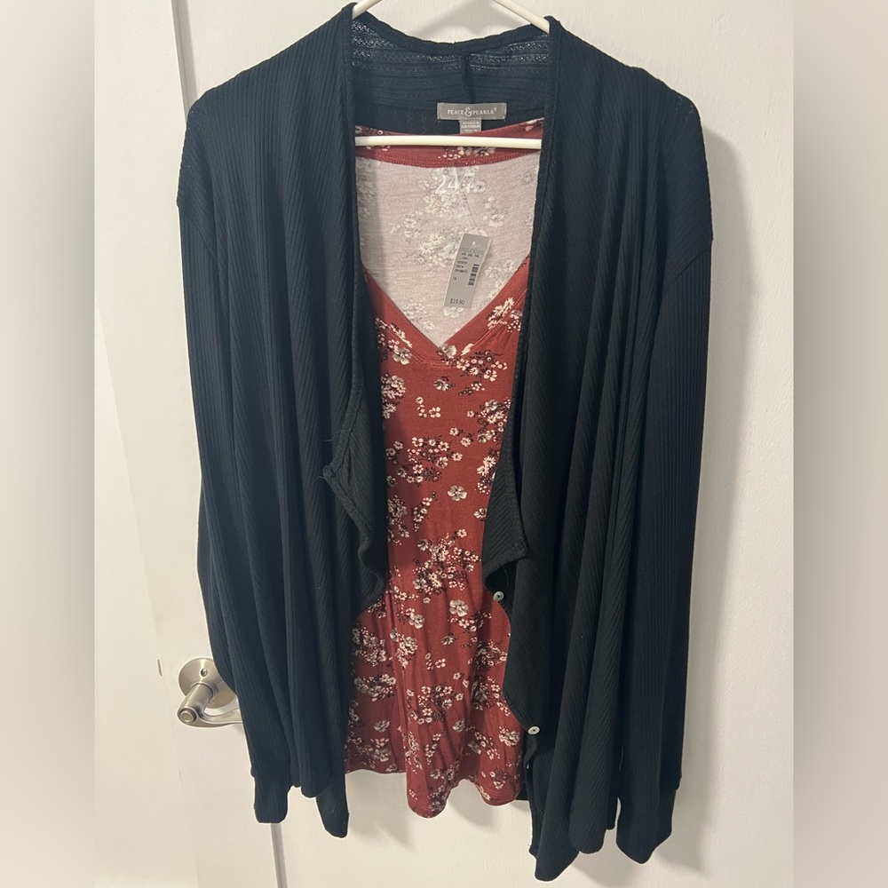 Black cardigan set